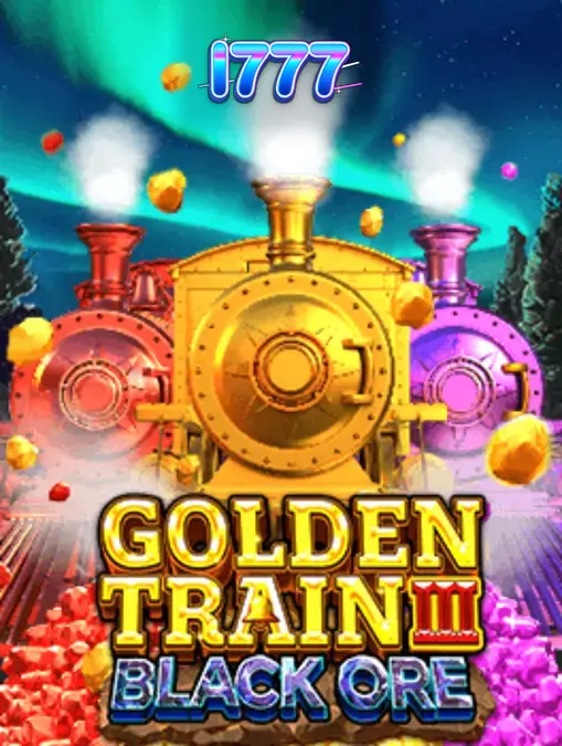 Tampilan visual slot Golden Train III: Black Ore dengan latar belakang tambang dan kereta emas.